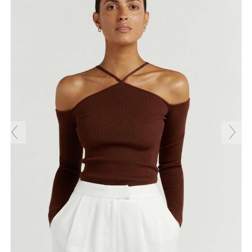 DISSH Gianna brown Ribbed Top